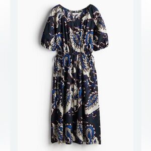 H&M Blue and White Patterned Dress